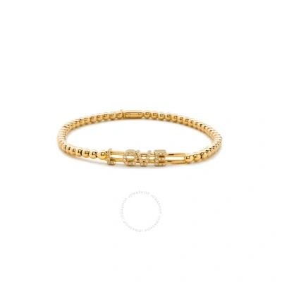 Hulchi Belluni 20359-yw 18k Yg Bracelet Pave Love Diamonds 0.13 Cttw In Gold