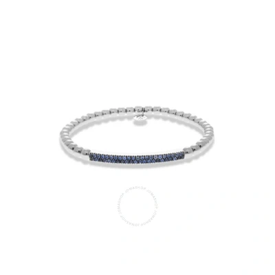 Hulchi Belluni 21348bl-ws 18k Wg Bracelet Pave Bar Sapphire 0.60 Cttw In Silver-tone