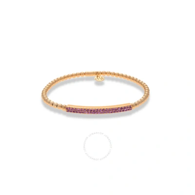 Hulchi Belluni 21348pi-rs 18k Rg Bracelet Pave Bar Pink Sapphire 0.60 Cttw In Gold-tone