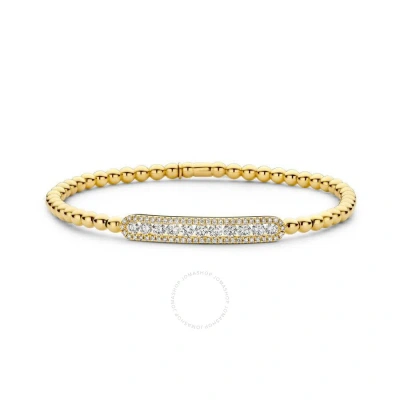 Hulchi Belluni 22315s-yw 18k Yg Necklace Diamonds 0.24 Cttw Bar Bead Chain In Gold-tone