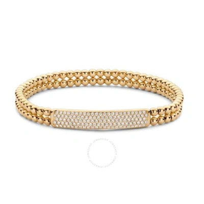 Hulchi Belluni Hulchi Bellluni 23345a-yw 18k Yg Bracelet Pave Diamond Bar 0.82 Cttw In Gold-tone