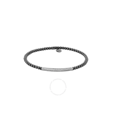 Hulchi Belluni Tresore 18k Black Rhodium Bracelet Pave Bar Black Diamonds 0.34 Cttw 20344m18-blbl