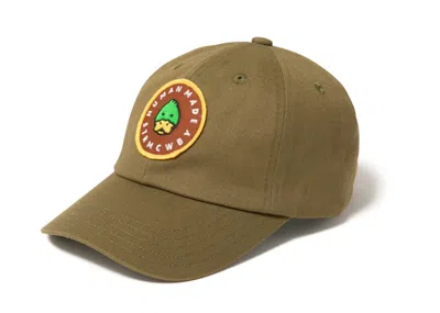 Pre-owned Human Made Animal Graphic 6 Panel Twill Cap In Duck Brown
