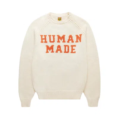 Pre-owned Human Made Bear Raglan Knit Sweater 'white'