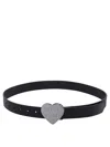 Human Made Heart Buckle Leather Belt In Black