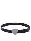 Human Made Heart Buckle Leather Belt In Black