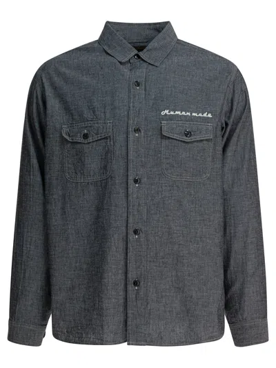 Human Made Chambray Buttoned Shirt In Gray