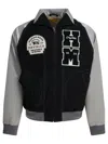 Human Made Satin Varsity Bomber Jacket In Gray
