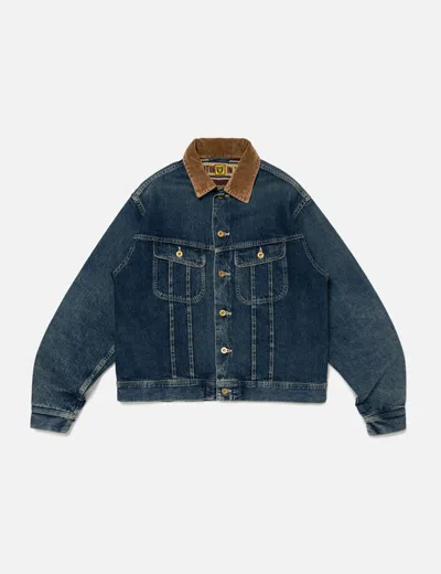 Human Made Blanket Lined Denim Work Jacket In Blue