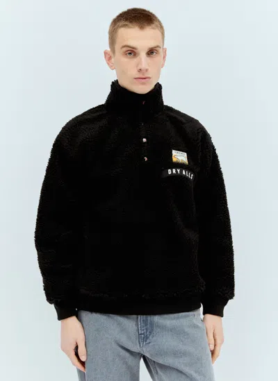 Human Made Boa Fleece Half-button Jacket In Black