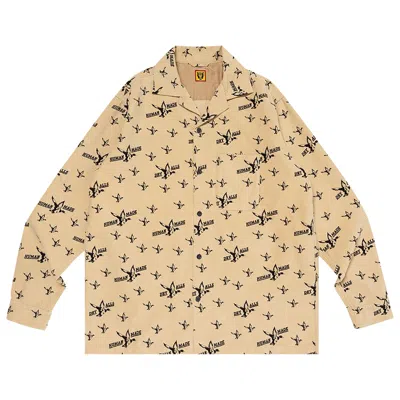 Pre-owned Human Made Camo Print Shirt 'beige' In Tan