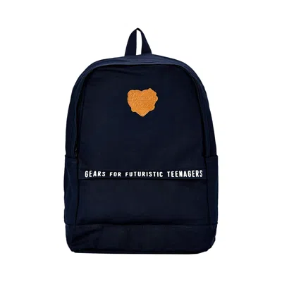 Pre-owned Human Made Canvas Backpack 'navy' In Blue