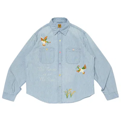 Pre-owned Human Made Chambray Work Shirt 'indigo' In Blue