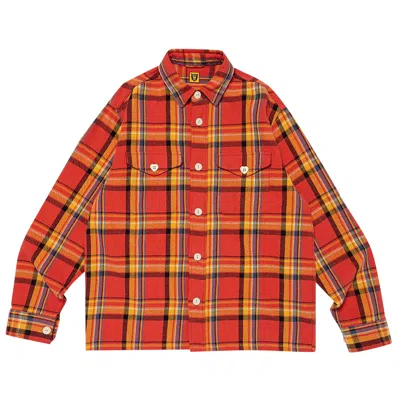 Pre-owned Human Made Check Shirt 'orange'