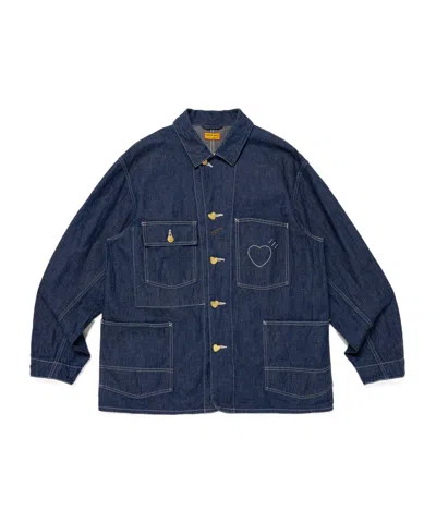 Human Made Collared Long-sleeved Denim Jacket In Blue