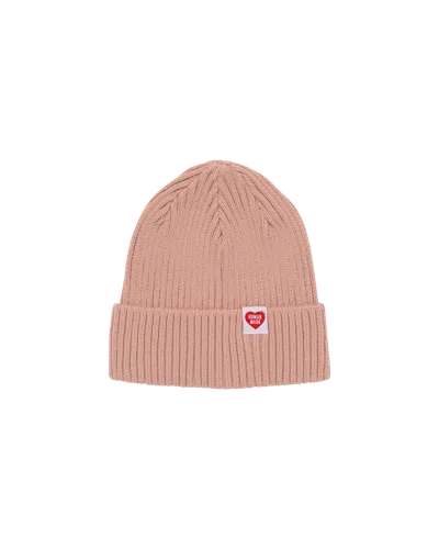 Human Made Kids' Cotton Rib Beanie In Pink