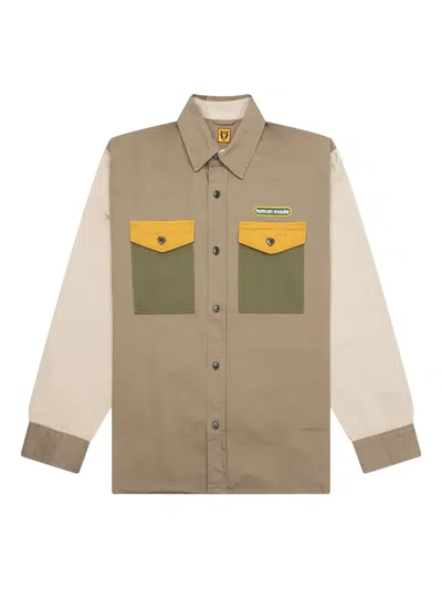 Human Made Crazy Patch-pocket Shirt In Brown
