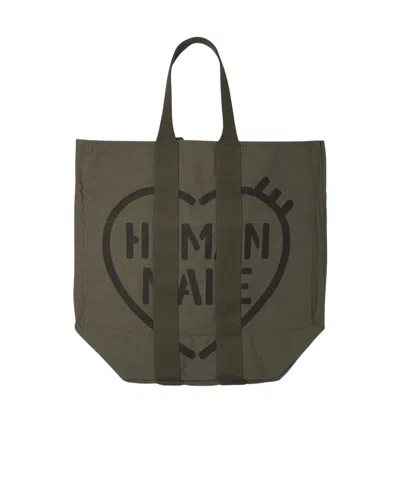Human Made Double Handle Tote Bag In Green