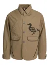 Human Made Duck-print Button-fastening Jacket In Burgundy