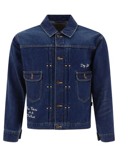 Human Made Embroidered Denim Jacket In Blue