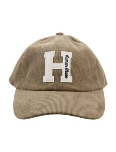 Pre-owned Human Made Embroidered Logo Corduroy Baseball Cap In Neutral
