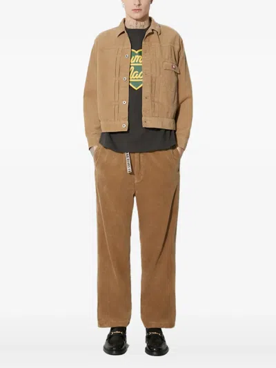 Human Made Embroidered-logo Corduroy Jacket In Brown