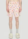 Human Made Feather Print Shorts In Pink