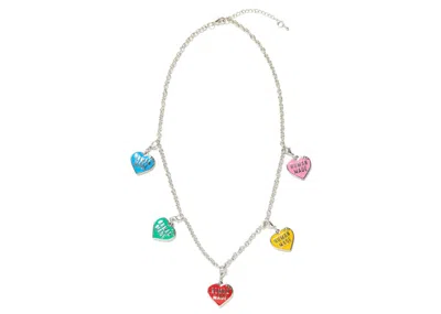 Pre-owned Human Made Five Heart Necklace In Silver
