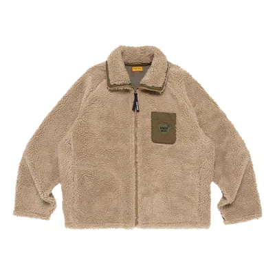 Pre-owned Human Made Fleece Jacket 'beige' | Cream | Men's Size Xxl In White