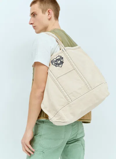 Human Made Garment Dyed Tote Bag In Cream