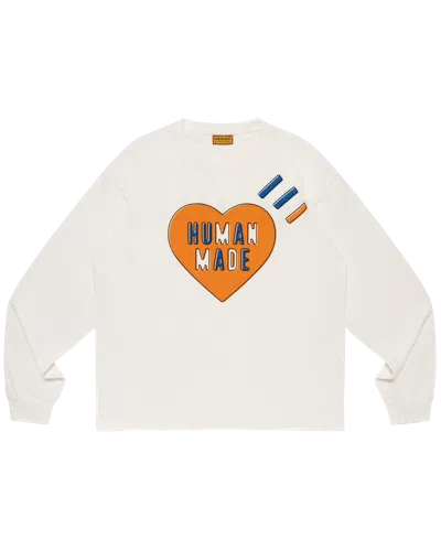 Human Made Kids' Graphic L/s T-shirt In White