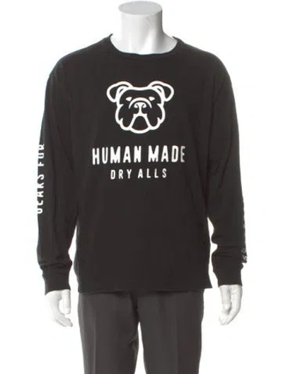 Pre-owned Human Made Graphic Print Crew Neck Henley In Gray