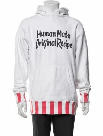 Pre-owned Human Made Graphic Print Crew Neck Hoodie In White