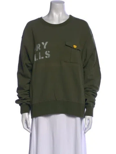 Pre-owned Human Made Graphic Print Crew Neck Sweater In Green