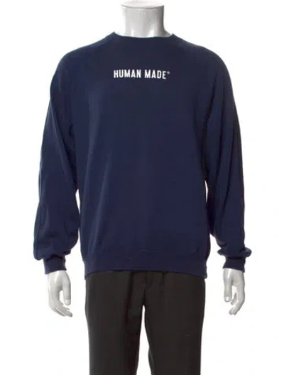 Pre-owned Human Made Graphic Print Crew Neck Sweatshirt In Blue