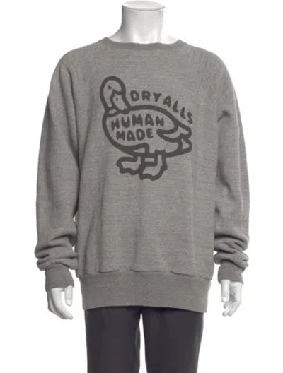Pre-owned Human Made Graphic Print Crew Neck Sweatshirt In Gray