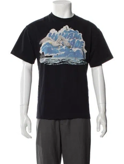 Pre-owned Human Made Graphic Print Crew Neck T-shirt In Black