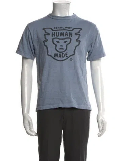 Pre-owned Human Made Graphic Print Crew Neck T-shirt In Blue
