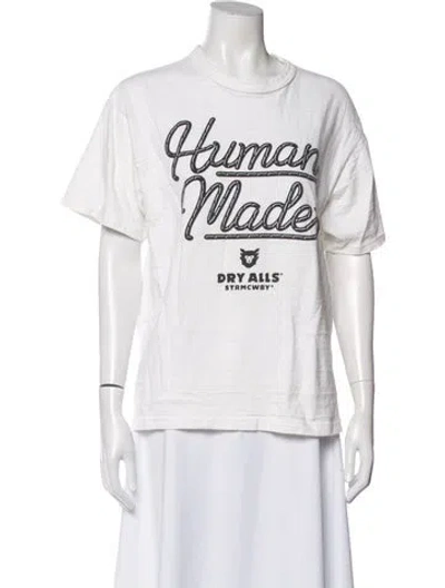 Pre-owned Human Made Graphic Print Crew Neck T-shirt In White