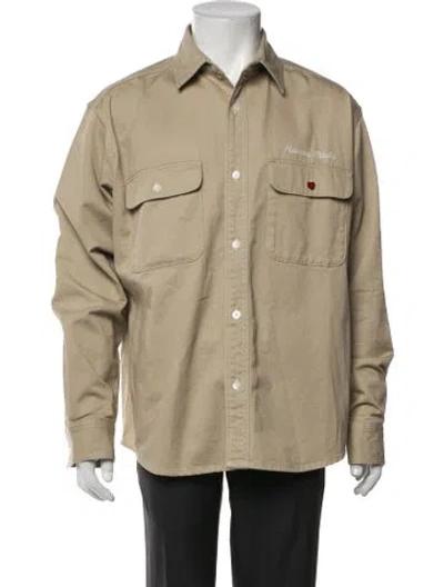 Pre-owned Human Made Graphic Print Long Sleeve Shirt In Neutrals