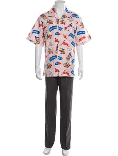 Pre-owned Human Made Graphic Print Short Sleeve Shirt In Pink