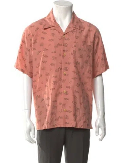 Pre-owned Human Made Graphic Print Short Sleeve Shirt In Pink