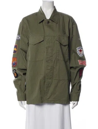 Pre-owned Human Made Graphic Print Utility Jacket In Green