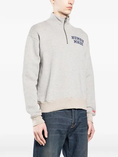 Human Made Half-zip Sweatshirt In Silver