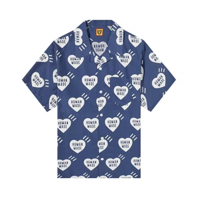 Pre-owned Human Made Heart Aloha Shirt 'navy' In Blue