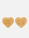 Human Made Heart Bamboo Coaster Set (set Of 2)