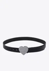 Human Made Heart Buckle Leather Belt In Black