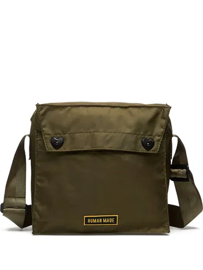 Human Made Heart-embellished Military Messenger Bag In Green