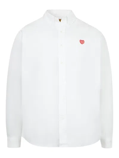 Human Made Heart-embroidered Button-up Shirt In White