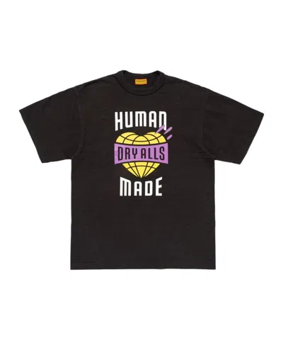 Human Made Heart-globe Graphic T-shirt In Black